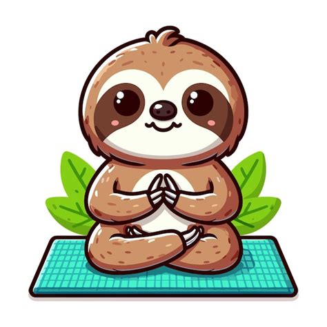 Premium Vector Vector Cute Cartoon Sloth Doing Yoga