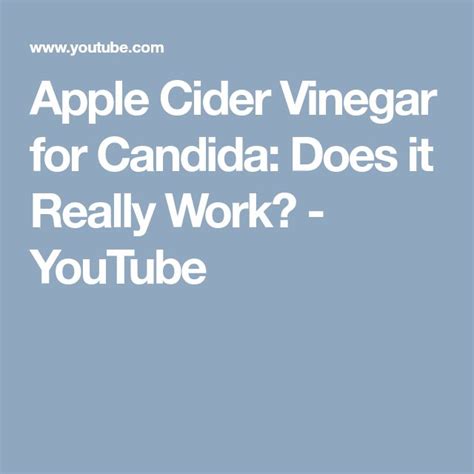 Apple Cider Vinegar For Candida Does It Really Work Youtube