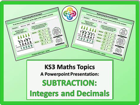 Subtraction Integers And Decimals For Ks3 Fantastic Maths Powerpoint And Other Resources For