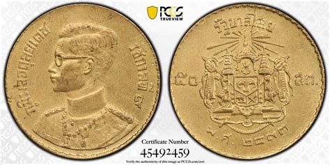 Satang Thailand Unc Coin Year Y Rama Ix Grading Pcgs Ms