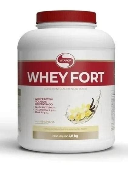 Whey Fort Vitafor Isolado E Concentrado 1800g Chocolate Whey Protein