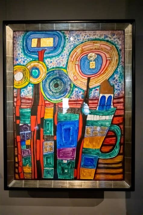 Museum Gallery Hundertwasser Paintings In Vienna Editorial Photography