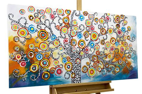 Acrylic Painting Tree Nature Circles Kunstloft