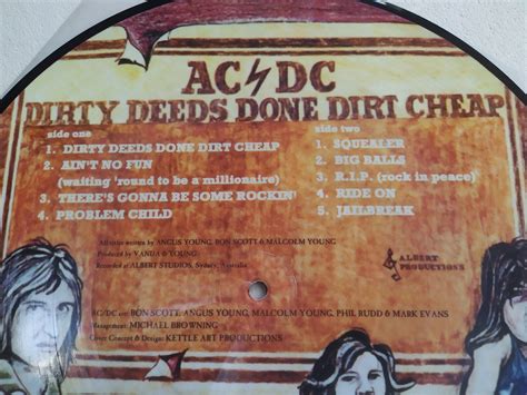 Popsike Rare Ac Dc Dirty Deeds Done Dirt Cheap L P Picture Record