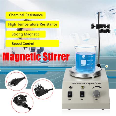 W Hot Plate Magnetic Stirrer Lab Speed Variable Control Mixer No Vibration Us Eu Au Plug