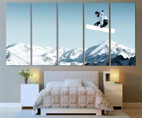 Snowboard Wall Art Winter Mountain Wall Art Winter Sport