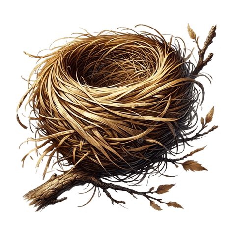 An Empty Bird S Nest Made Of Twigs And Straw Isolated On A White