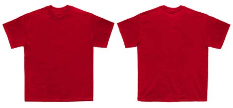 Blank T Shirt Color Red Template Front And Back View Stock Photo ...