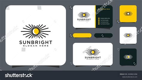 Sun Logo Vector Icon Design Linear Stock Vector Royalty Free