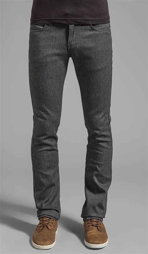 Naked Famous Denim Skinny Guy Heather Grey Stretch Oz In Heather Grey Revolve