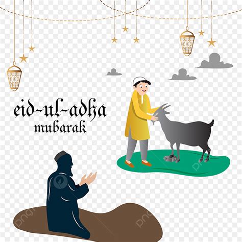 Eid Ul Adha Vector Hd Images Eid Ul Adha Mubarak With Praying Eid Ul