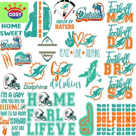 Miami Dolphins Bundle NFL Svg NFL Lover Svg Dxf Png In 2024 Miami