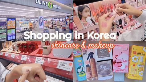 Korean Skincare And Makeup Haul 🇰🇷 Kbeauty One Stop Shop 💜 Shopping In Korea Vlog Youtube