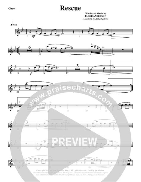 Rescue Oboe Sheet Music Pdf G Worship Praisecharts