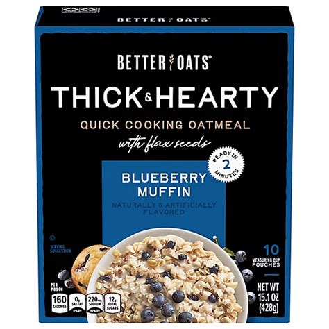 Better Oats Oatmeal Instant Thick And Hearty Blueberry Muffin 15 1 Oz Albertsons