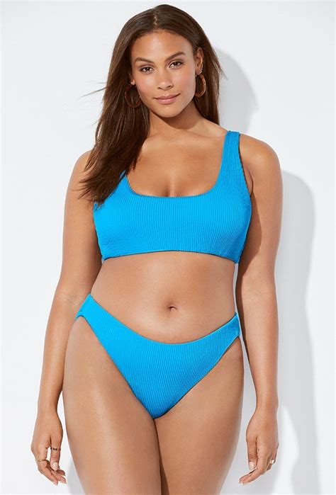 Plus Size Ashley Graham X Swimsuits For All Hypnotic Textured Bikini
