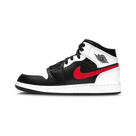 Jordan 1 Mid Black Chile Red White Gs