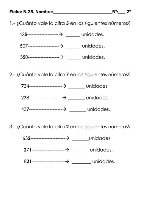 Ejercicios De Numeracion Para Segundo Nivel PDF