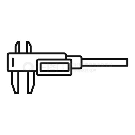 工具网页UI 金属卡尺图标轮廓矢量精密卡尺千分尺工具金属卡尺图标轮廓矢量精密卡尺 模板免费下载 eps格式 1000像素 编号