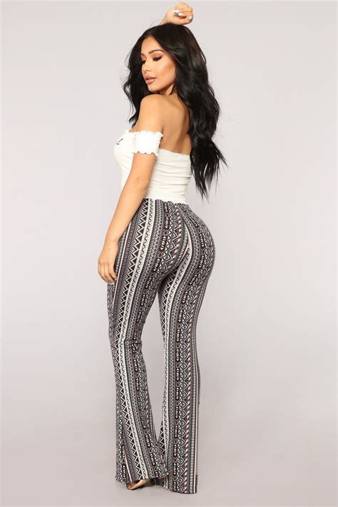 Brandy Print Flare Pants Multi Printed Flare Pants Fashion Flare