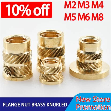 M M M M M M Flange Nut Brass Knurled Hot Melting Insert Thread Heating Molding Injection