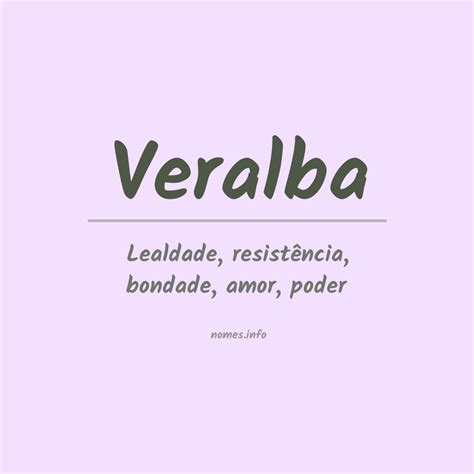 Significado do nome Veralba