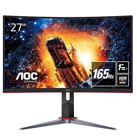 Aocのaoc ゲーミング液晶モニター C27g2x11 27インチフルhdva曲面hdmidisplayport165hz