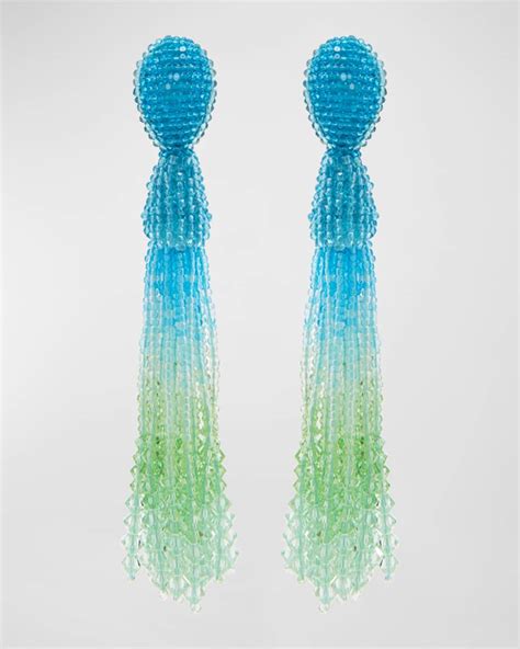 Oscar De La Renta Beaded Ombr Tassel Earrings Neiman Marcus