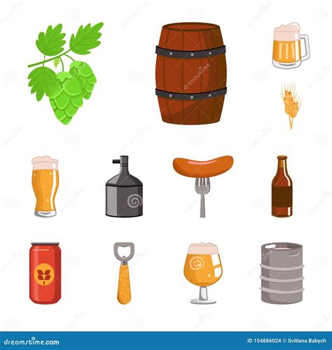 Vector Design Of Beer And Bar Sign Collection Of Beer And Pub Stock