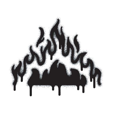 Spray Painted Graffiti Fire Flame Icon Sprayed Isolated With A White