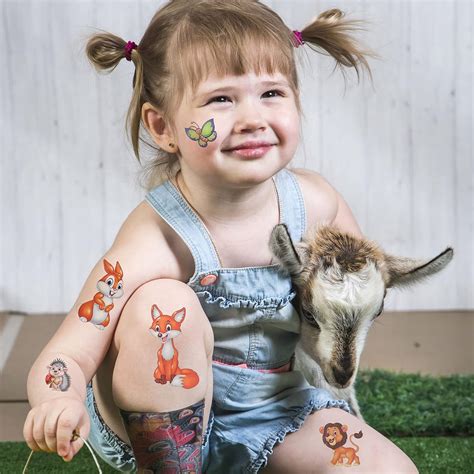 wild animal tattoos for kids