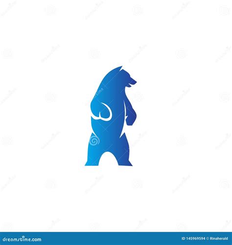 Símbolo Azul Del Logotipo De La Silueta Del Oso Icono Diseños De