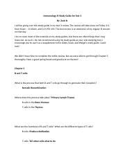 Immunology Pcb Si Study Guide For Test Spring Filled In