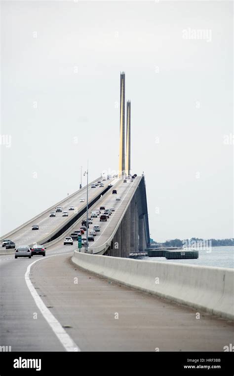 Sunshine Skyway Bridge Over The Tampa Bay Florida Stock Photo Alamy