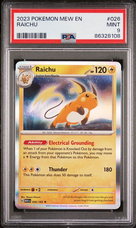 2023 Pokemon Mew En 151 026 Raichu PSA 9 GameStop