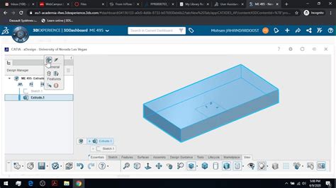 3DEXPERIENCE XDesign Extrude Boss Cut YouTube