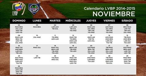 Conoce El Calendario De La LVBP Para Esta Temporada 2014 2015 Runrun