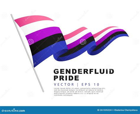 The Flag Of Gender Fluid Pride Hangs On A Flagpole And Flutters In The