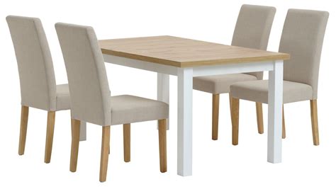 MARKSKEL L150 193 Table White Oak 4 TUREBY Chairs Beige JYSK