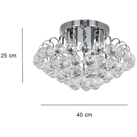 Lampa Sufitowa C Elem Metalowa Oprawa Crystal Glamour Chrom