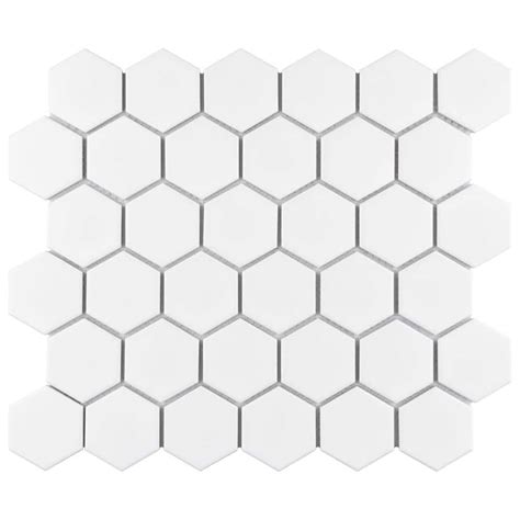 Merola Tile Metro 2 In Hex Matte White 11 18 In X 12 58 In