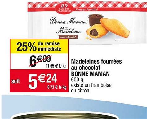 Promo Madeleine Fourr Es Au Chocolat Bonne Maman Chez Cora Icatalogue Fr