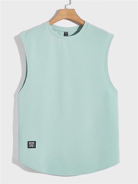 Manfinity Homme Homens Top Tank Detalhe Da Letras Remendada Shein Brasil