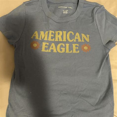 american eagle baby tee worn once, stretchy soft... - Depop