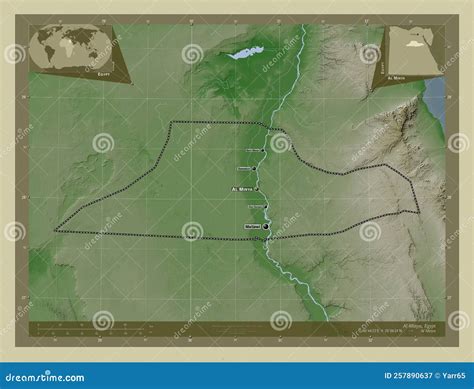 Al Minya Egypt Wiki Labelled Points Of Cities Stock Illustration