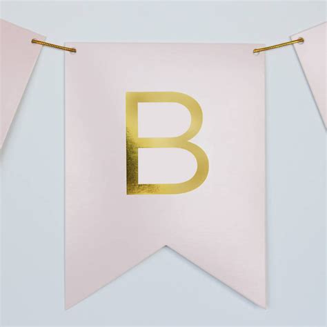 Gold Foil Stamped Blush Pink Alphabet Custom Letter Banner Etsy