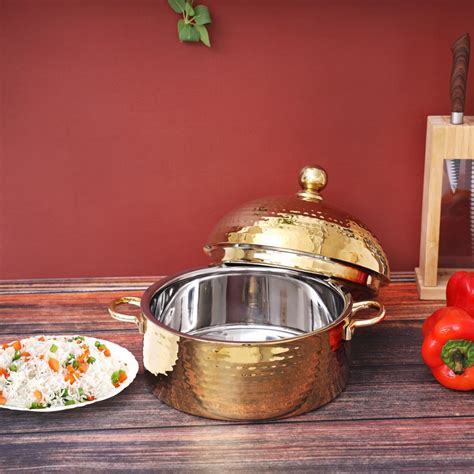Royalford RF L Stainless Steel Monarch Dome Hot Pot Insulated Serving Dish With Lid