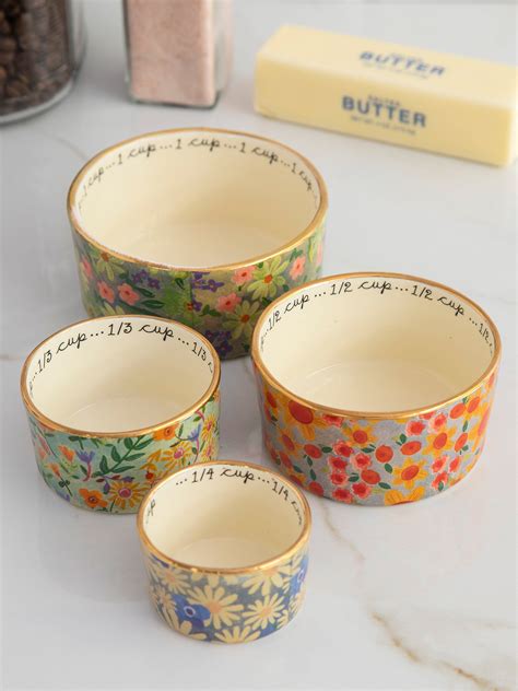 Ceramic Nesting Measuring Cups Multi Floral Nesting Measuring Cups