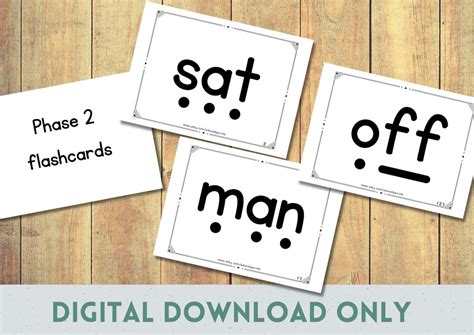 Phase 2 Flashcards, Phonics Flashcards, Simple, Common Words ...