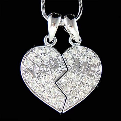 Best Friend Broken Heart Necklace Etsy